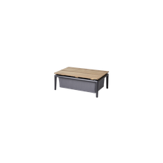 Conic boxbord 74x52 cm - Teak w/Aluminium, Cane-line Tex fabric, Grey