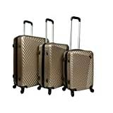 ABS 4 hjul bagage resväska set med 3 semesterväskor lätt resväska 4 färger, Guld, Cabin 20'' Medium 24'' Large 28''