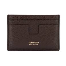 Tom Ford, Accessoarer, Herr, Brun, ONE Size, Läder, Brun Läderplånbok med Logotyptryck