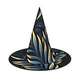 Siulas Halloween häxa hatt-löv i mörkret häxa hattar för cosplay fest och firanden – svart