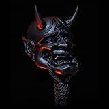 Dan&Dre Halloween skräckmask, japansk samurajkrigare mördarmask, anime skräck mjukt gummihuvud hel ansiktsmask, halloween spöke demon ansiktsskydd scenframträdande rekvisita