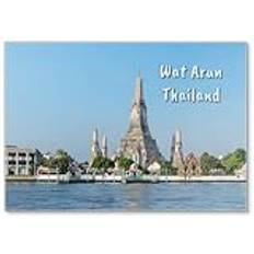 Wat Arun Ratchawararam är ett buddhistiskt tempel som är känt i Bangkok Yai District i Bangkok, Thailand. Design 1, kylskåpsmagnet
