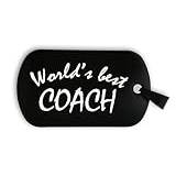 Lauthings World's Best Coach nyckelring militär stil hundbricka svart rostfritt stål stift nyckelring, Svart, en storlek