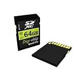 Digi-Chip 64 GO 64 GB klass 10 SDXC minneskort för Sony Alpha A6000, Alpha 7S, Alpha a5100, Alpha 7 II, Alpha 7R II och Sony SLT-A77 II