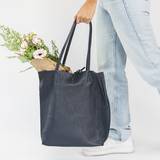 Navy Soft Leather Tote Shopper