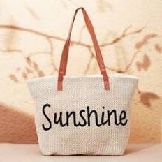 Classic & Popular Style High Capacity Multifunctional Straw Beach Bag Suitable For Family, Students' Team Travel, Girls' Vacation, Outdoor Activities,