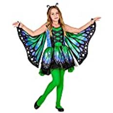 Widmann 10976 – Barnkostym fjäril, klänning med tyllkjol, vingar, antenner, djur, vikning, temafest, karneval