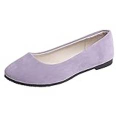 Damskor sneakers kvinnor flickor solid stor storlek glider på platt komfort casual enskilda skor damskor 35, lila, 37 EU