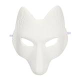 BESPORTBLE Målbar Halloween-ansiktsmask för gör-det-själv vita masker tom mask att göra själv räv cosplay-tillbehör