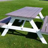 Picnic Picknickbord 150 cm i vitt och grått