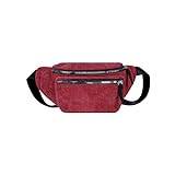 SSWERWEQ Fanny Pack Damer kanfas midja väska mode gata telefon bröstväska midja väska corduroy midja väska (Color : Red)
