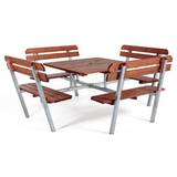Picknickbord Quattro, LxBxH 2200x2200x950 mm, brun/galvaniserad