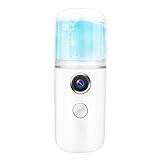 Facial Nano Mist Sprayer, Portable USB Face Deep Moisturizing Steaming Skin Care Power Humidifier with 30ml Water Tank