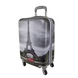 Liten resväska med styv kabinväska med ritningar 4 hjul 360°, Eiffeltornet