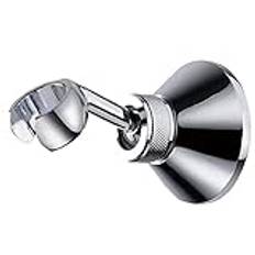 Duschhuvudhållare justerbart handhållet duschfäste stativ väggmonterad klämma silver, badrumshyllor