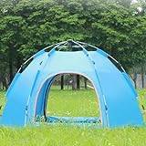 Pop up-familjecampingtält, vattentätt, solskydd, UV-beständigt, lämpligt för camping, vandring och bergsklättring (färg: blå)