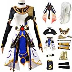 Genshin Impact Cyno Cosplay Costume Komplett uppsättning med peruk Genshin Cosplay Disguise Halloween Carnival Party Stage Performance Costume Adult