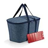 Set bestående av reisenthel coolerbag och kylväska – isolerad kylväska, vikbar, robust, med dragkedja – 44,5 x 24,5 x 25 cm, twist blue