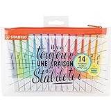 Cool pastellfärgad STABILO swing highlighter - pennfodral x 14 100% pastellfärgade markeringspennor