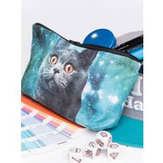 Cat 3D Printing Multi-Functional Cosmetic Bag Clutch Bag Storage Wash Bag