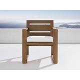 Canyon Outdoor Teak Dining Arm Chair - ROSEMOUNT GRAPHITE / WEATHERED FAWN
