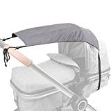 TBoonor Solsegel, barnvagn, universellt solskydd för barnvagnar, med UV-skydd, beläggning 50+ och rullgardinsfunktion, slitstarkt solskydd, solsegel, buggy, mörkgrått