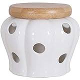 Ceramic Container with Lid for Garlic, Ginger, Kitchen or Onion Etc.