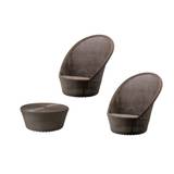 Cane-line Kingston loungegrupp 2st solstolar & stor pall Brun