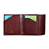 Cronus & Rhea® | Lyxig plånbok med myntfack av exklusivt läder (demeter) | plånbok – korthållare – sedelklämma | äkta läder | Med elegant presentförpackning | män, Mörkbrun, sedelklämma