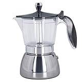 Spishäll Espressobryggare Spishäll Kaffebryggare 6 Koppar Moka Pot Clear ABS Top Rostfritt Stål Kaffekokare för Hemmakontor