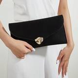 SHEIN Dinner Bag, Evening Bag Glamorous, Elegant, Exquisite, Quiet Luxury Fashionable Small Metal Clasp Flap Over Women's Envelope Clutch With Velvet And Oi