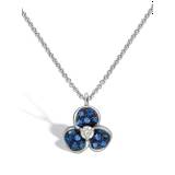 LEO PIZZO - Candy Flora halsband med hänge - dam - safir/diamant/18K vitguld - 42 - Silverfärgad