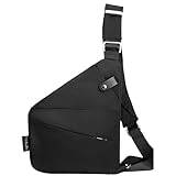 ACUYE Stöldskydd crossbody väska sling väska för kvinnor män stöldsäker resväska personlig flexväska stöldsäker väska bröstväska flera fickor stöldsäker axelväska, M01-mlack höger axel, 32cm