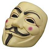 V come Vendetta Mask - Guy Fawkes Mask - Halloween Carnival Anonymous (Beige)