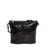Style Limassol i sort. Skøn lille håndtaske / clutch i præget skind med flot flettet håndrem - Sort