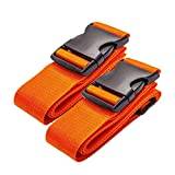 DoGeek Bagageremmar 2-pack justerbara resväskor remmar resväska bälte, Orange, 2 Pcs