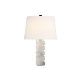 Square Chunky Stacked bordslampa alabaster/linne