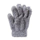ASADFDAA Handskar kvinnor Female Men's Fleece Thicken Gloves Winter Keep Warm Plush Furry Full Finger Gloves Soft Elastic Casual Solid Cycling Gloves (Size : A2)