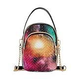 Universum spiral galax rymd kvinnors crossbody-handväskor avslappnad kedja handväska läder axelväskor för damer, flerfärgad, En storlek