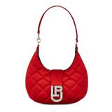 les petits joueurs Cindy Baguette Bag in Satin Matellasse Red & Strass Crystal - Red. Size all.