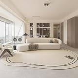 Matta oregelbunden form modern vit imitation kashmirmatta halkfri lätt att rengöra mattor för vardagsrum sovrum matta heminredning mattor (färg: A, storlek: 200 x 300 c