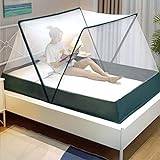 Myggnät för säng, utomhus bärbara resemyggnät hopfällbart tält förhindrar gardiner för barn/enkel/king size säng baldakin gratis installation, grön, 160 x 190 x 80 cm