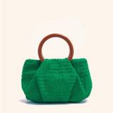 Mini Solid Color Pleated Striped Round Handle Clutch Bag, Dacron Lightweight Satchel Handbag, Niche Fashion Coin Purse