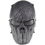 Yzpacc Airsoft-mask för hela ansiktet, Airsoft-mask med metallnät ögonskydd M06 taktisk airsoft-mask skydd paintball-mask för halloween CS överlevnadsspel (BK)