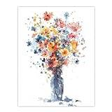 Artery8 Wildflower Bouquet in Vase Abstract Watercolour For Living Room Extra Large XL Wall Art Poster Print