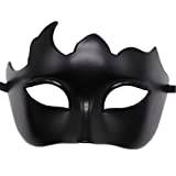 LECMACY Halv ansiktsmask, herr fantom maskerad mask för operan vintage design venetiansk karneval mytologisk grekisk stil mask (svart)