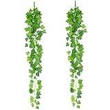 Wedhapy konstgjorda hängande växter, falska växter 2 st 89,9 cm verklighetstrogen murgröna girlang artificiell, dekorativa konstgjorda hängande växter, falska vinrankor för hem, trädgård