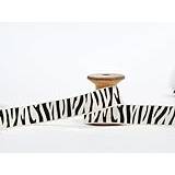 Zebra tryck oblekt band – 20 meter, 15 mm (5/8 tum), 100 % bomullsförpackningstejp för naturliga gåvor, gåvor, gåvor, bomullsband, handgjorda sömnadsprodukter