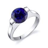 Sapphire Bezel Ring in Sterling Silver