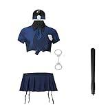 WSZJLN Kvinnor löjtnant misshandling kostym sexig damer polis kvinnor polis halloween polis maskeradklänning – 6414 set, XL